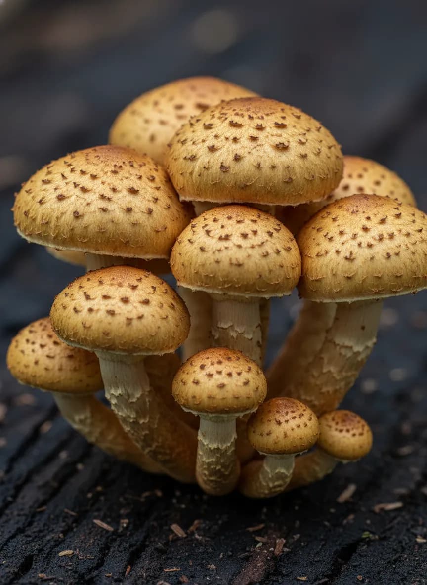 Chestnut mushroom closeup showing smooth golden cap and firm stem structure